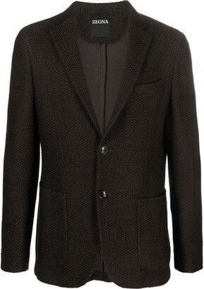 Twill-Weave Single-Breasted Blazer