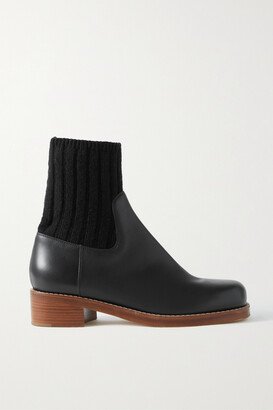Hobbes Ribbed Cashmere-trimmed Leather Chelsea Boots - Black