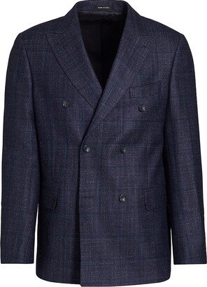 COLLECTION Tonal Double-Breasted Windowpane Sportcoat