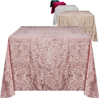 RCZ Decor RCZ Décor Elegant Square Table Cloth - Made With Fine Crushed-Velvet Material, Beautiful Blush Tablecloth With Durable Seams