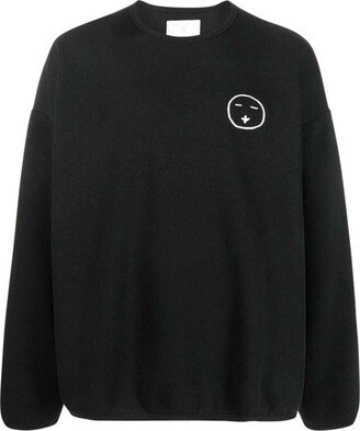 Face Embroidered Crewneck Sweatshirt-AA