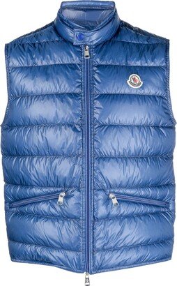 Gui logo-patch puffer gilet-AA