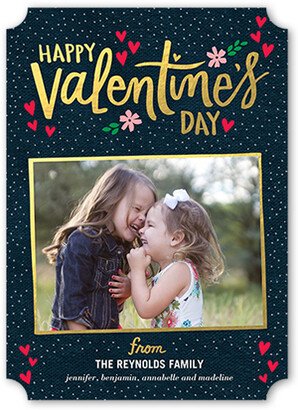 Valentine's Day Cards: Sparkling Valentine's Valentine's Card, Blue, Matte, Signature Smooth Cardstock, Ticket