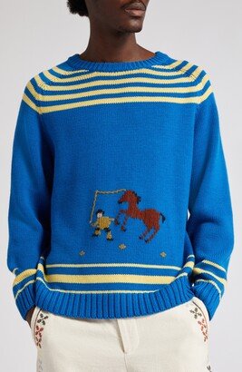 Pony Lasso Boxy Fit Crewneck Sweater