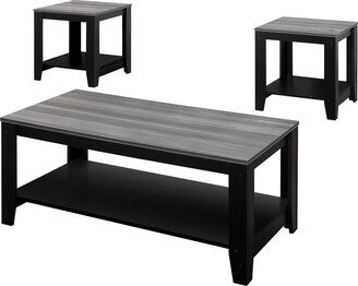 Black Grey Top Table Set 3Pcs Set - 42 x 20.5 x 17