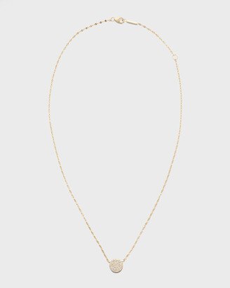 14k Diamond Pave Disc Pendant Necklace