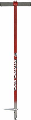 Garden Weasel Step and Twist Hand Weeder, 36-inch long, Red & Silver