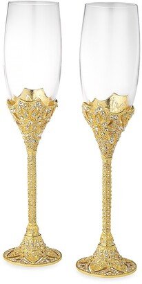 Olivia Riegel Windsor Gold 2-Piece Flute Glass Set