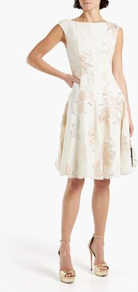 Korbut metallic floral-jacquard and organza dress