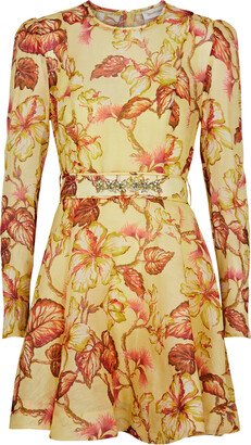 Matchmaker Floral-print Linen-blend Mini Dress