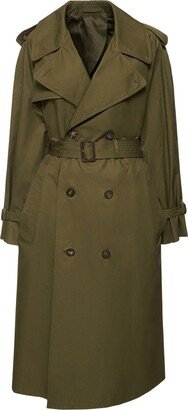 Compact cotton drill trench coat