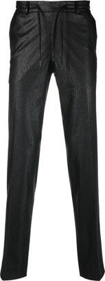 Snakeskin-Effect Drawstring Trousers