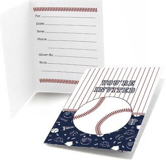 Big Dot of Happiness Batter Up - Baseball - Fill In Baby Shower or Birthday Party Invitations (8 count)