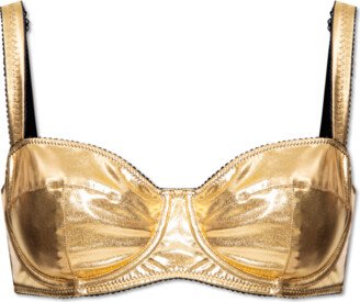 Bra With Metallic Finish - Gold