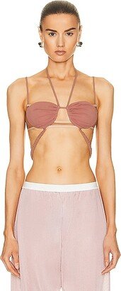 Stretch Draped Double Bra in Mauve