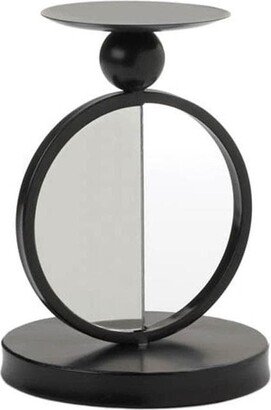 The House of Awareness Single Mirrored Candleholder - Black