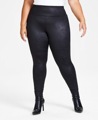 Plus Size High-Rise Coated Leggings, Created for Macy's