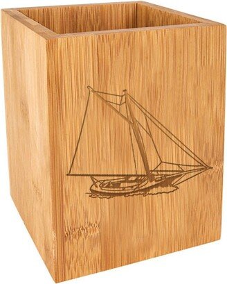 Personalized Utensil Holder With Your Choice Of Sailboat Design | Kitchen Organizer Gift