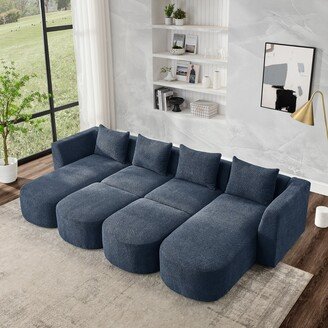 IGEMANINC U Shape Sectional Sofa including Two Single Seat, Two Chaises and Two Ottomans, Modular Sofa