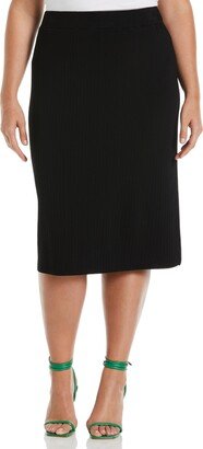 Ella Rafaella Plus Size Mixed Rib Sweater Skirt