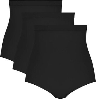 Higher Power Panties - Targeted Shapewear Durable, Breathable Tummy Control (Very Black (3 Pack)) Women's Underwear