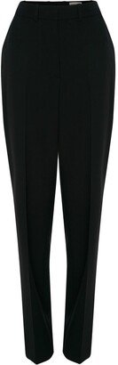 High-Waisted Slim-Cut Trousers-AJ