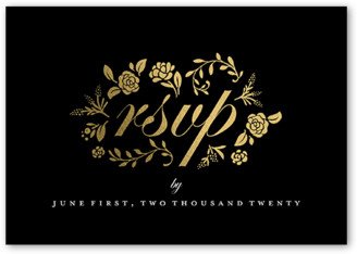 Rsvp Cards: Illuminated Bough Wedding Response Card, Gold Foil, White, Matte, Pearl Shimmer Cardstock, Square