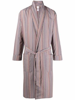 Vertical Stripe Belted Robe