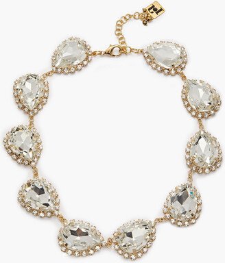 Gold-tone crystal necklace