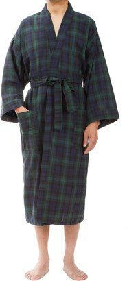 Leisureland Men's Green Plaid Robe