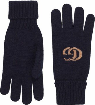 Intarsia-Knit Logo Gloves-AB