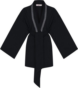 Sabbia Erb Oversize Kimono Robe - Black