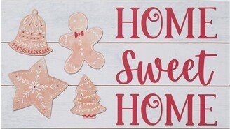 Wood 19.7 in. Multicolored Christmas Gingerbread Home Slat Decor