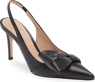 Half Bow Pointed Toe Slingback Pump