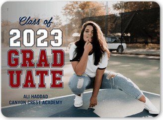 Graduation Announcements: Collegiate Candid Graduation Announcement, White, 6X8, Matte, Signature Smooth Cardstock, Rounded
