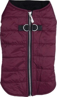 Doggie Design Zip-up Dog Puffer Vest - Burgundy(Small)