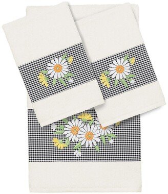 Daisy 3-Piece Embellished Towel - Cream