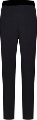 Velvet Waist Straight-Leg Trousers