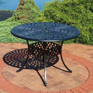 Sunnydaze Decor Sunnydaze Black Outdoor Patio Table Cast Aluminum w/ Crossweave Design - 41