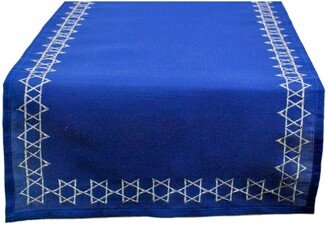 Embroidered Star David Table Runner