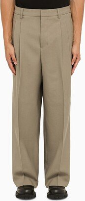 Taupe wide tailoring trousers