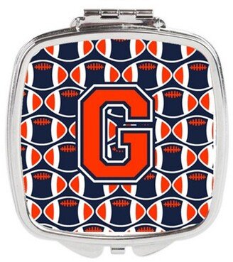 CJ1066-GSCM Letter G Football Orange, Blue & White Compact Mirror