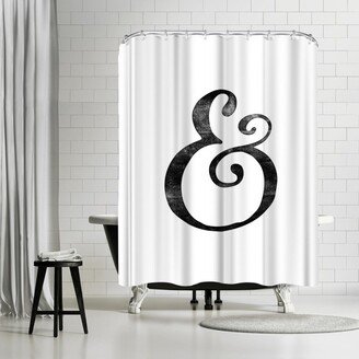 71 x 74 Shower Curtain, Ampersand Paint Swirl copy by Motivated Type