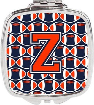 CJ1066-ZSCM Letter Z Football Orange, Blue & White Compact Mirror