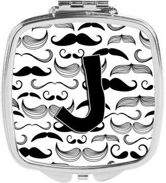 CJ2009-JSCM Letter J Moustache Initial Compact Mirror