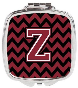 CJ1052-ZSCM Letter Z Chevron Garnet & Black Compact Mirror