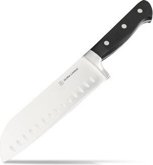 Dura Living Superior Series 7 Inch Stainless Steel Santoku Knife, Black