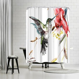 71 x 74 Shower Curtain, Whimsical Hummingbird by Suren Nersisyan