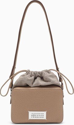 Beige leather camera bag