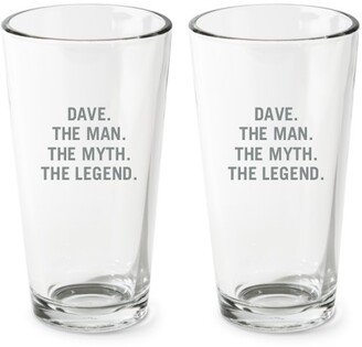 Pint Glasses: The Man Pint Glass, Etched Pint, Set Of 2, White